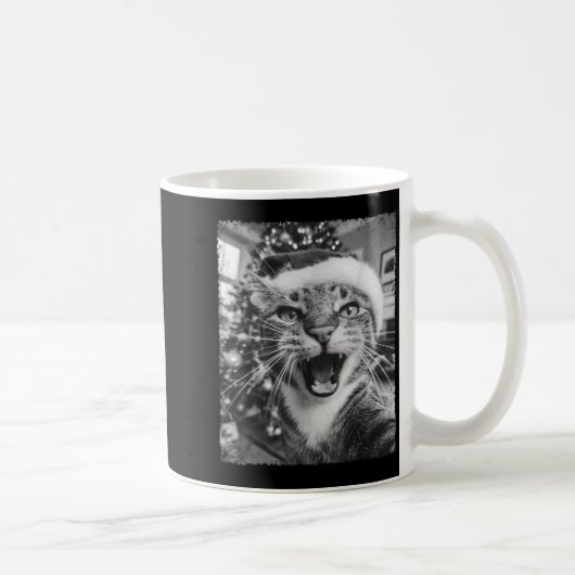 Funny Christmas Cat Selfie  Koffiemok (Rechts)