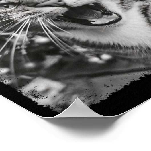 Funny Christmas Cat Selfie  Poster (Hoek)