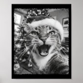 Funny Christmas Cat Selfie  Poster (Voorkant)