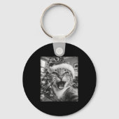 Funny Christmas Cat Selfie  Sleutelhanger (Voorkant)