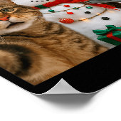 Funny Christmas Cat Selfie With Bigfoot Alien &amp Poster (Hoek)