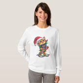  Funny Christmas Cat T-Shirt | Cute Holiday Gift  (Voorkant volledig)