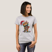 Funny Christmas Cat T-Shirt | Cute Holiday Gift (Voorkant volledig)