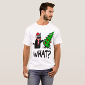 Funny Christmas Cat Tree Design T-shirt (Voorkant volledig)