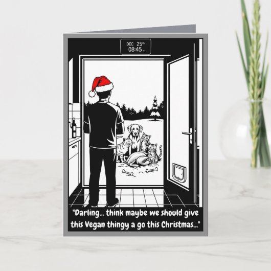 Funny Christmas cats and dogs card Kaart (Voorkant)