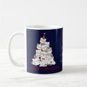 Funny Christmas Cats Cat Lover Naam Navy Blue Mok (Links)