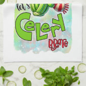 Funny Christmas celery word art  Theedoek (Gevouwen)