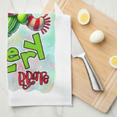 Funny Christmas celery word art  Theedoek (Quarter Fold)