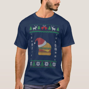 Funny Christmas Cheese Burger Happy Holidays With T-shirt