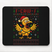 Funny Christmas Chicken F-caw-f Rooster Meme Humor Muismat (Voorkant)