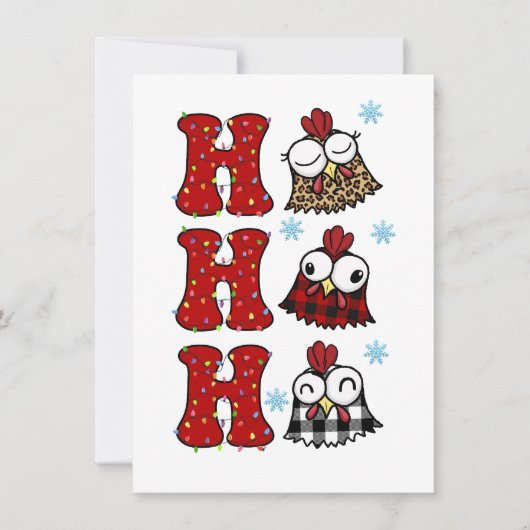 Funny Christmas Chicken Ho Ho Ho Kaart (Voorkant)