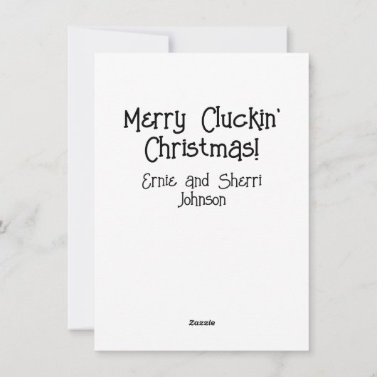 Funny Christmas Chicken Ho Ho Ho Kaart (Achterkant)