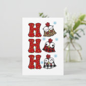 Funny Christmas Chicken Ho Ho Ho Kaart (Staand voorkant)