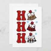 Funny Christmas Chicken Ho Ho Ho Kaart (Voorkant / Achterkant)