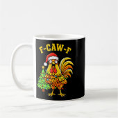 Funny Christmas Chicken Lights Santa Hat F-caw-f Koffiemok (Links)