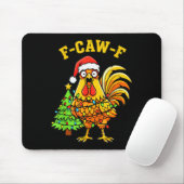 Funny Christmas Chicken Lights Santa Hat F-caw-f Muismat (Met muis)