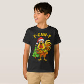 Funny Christmas Chicken Lights Santa Hat F-caw-f  T-shirt (Voorkant volledig)