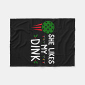 Funny Christmas Ckleball She Likes My Drink Outfit Fleece Deken (Voorkant (Horizontaal))