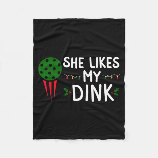 Funny Christmas Ckleball She Likes My Drink Outfit Fleece Deken (Voorkant)