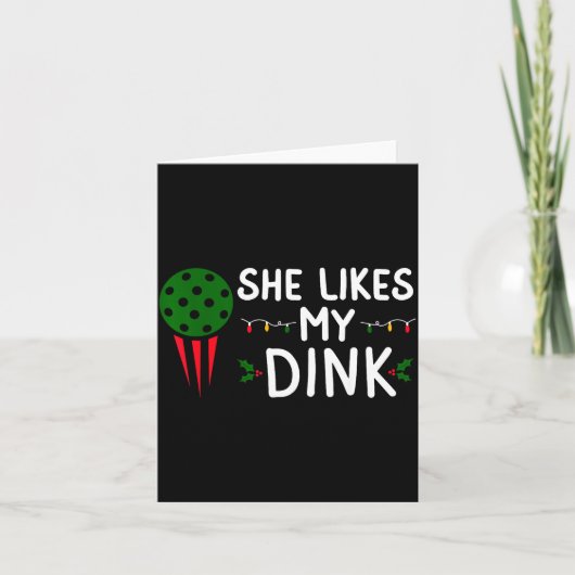 Funny Christmas Ckleball She Likes My Drink Outfit Kaart (Voorkant)