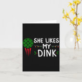 Funny Christmas Ckleball She Likes My Drink Outfit Kaart (Gele Bloem)