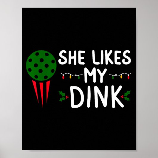 Funny Christmas Ckleball She Likes My Drink Outfit Poster (Voorkant)