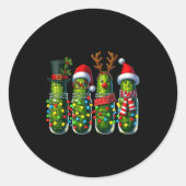 Funny Christmas Ckles Ronde Sticker (Voorkant)