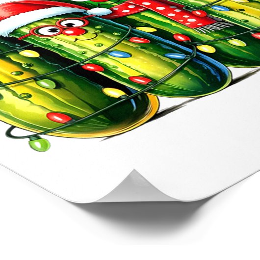 Funny Christmas Ckles Santa Claus Hat Xmas Lights Poster (Hoek)