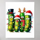 Funny Christmas Ckles Santa Claus Hat Xmas Lights Poster (Voorkant)