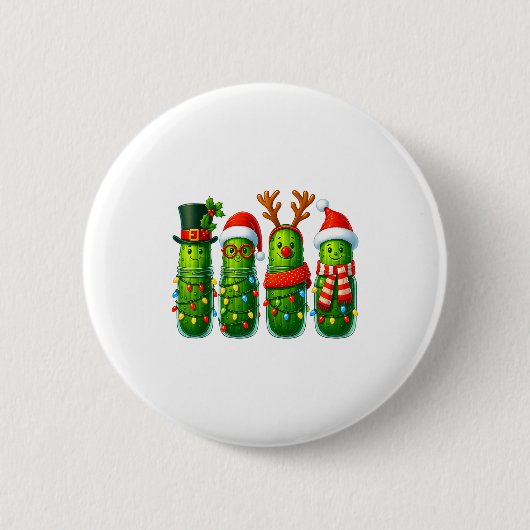 Funny Christmas Ckles With Santa Hats And Lights  Ronde Button 5,7 Cm (Voorkant)
