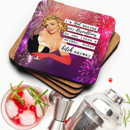 Funny Christmas Coaster Retro Best Friend NYE Bier Onderzetter