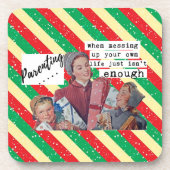 Funny Christmas Coaster Retro Best Friend Parent Bier Onderzetter (Voorkant)