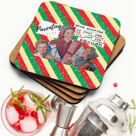 Funny Christmas Coaster Retro Best Friend Parent Bier Onderzetter