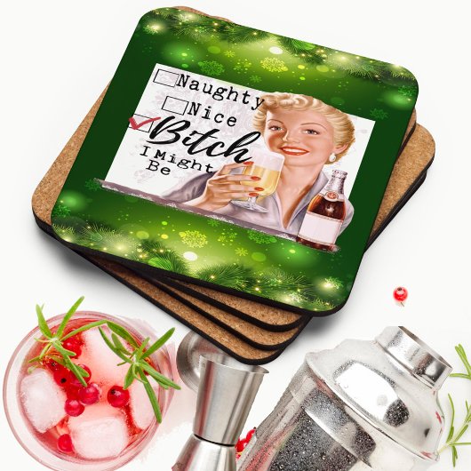 Funny Christmas Coaster Retro Best Friend Santa Bier Onderzetter