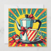 Funny Christmas, Coffee and Panic Pop Art Humorous Feestdagenkaart (Voorkant)