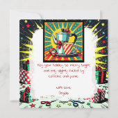 Funny Christmas, Coffee and Panic Retro Humorous Feestdagenkaart (Achterkant)