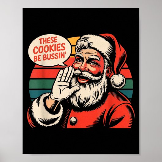 Funny Christmas Cookies Meme Brainrot Santa Claus Poster (Voorkant)
