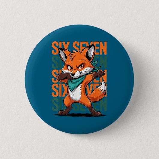 Funny Christmas Cool Fox Dabbing Xmas Dab Six Seve Ronde Button 5,7 Cm (Voorkant)