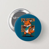 Funny Christmas Cool Fox Dabbing Xmas Dab Six Seve Ronde Button 5,7 Cm (Voorkant /achterkant)