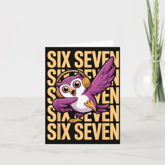 Funny Christmas Cool Owl Dabbing Xmas Dab Six Seve Kaart (Voorkant)