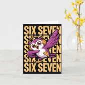 Funny Christmas Cool Owl Dabbing Xmas Dab Six Seve Kaart (Gele Bloem)