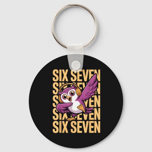 Funny Christmas Cool Owl Dabbing Xmas Dab Six Seve Sleutelhanger (Voorkant)