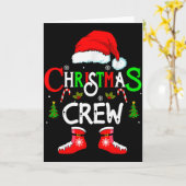Funny Christmas Crew Xmas Squad Santa Family Pajam Kaart (Gele Bloem)