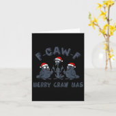 Funny Christmas Crow Graphic – F-caw-f Merry Craw  Kaart (Gele Bloem)