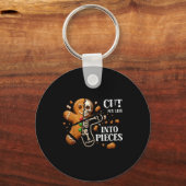 Funny Christmas Cut My Life Into Eces Gingerbread  Sleutelhanger (Voorkant)