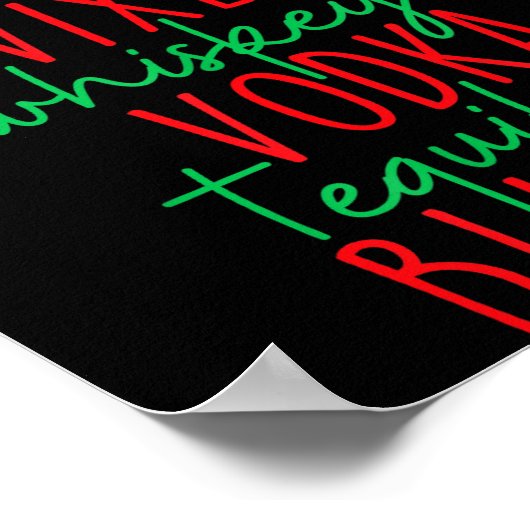 Funny Christmas Dasher Dancer Prancer Vixen Whiske Poster (Hoek)