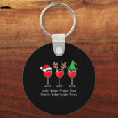 Funny Christmas Dasher Dancer Prancer Vixen Whiske Sleutelhanger (Voorkant)