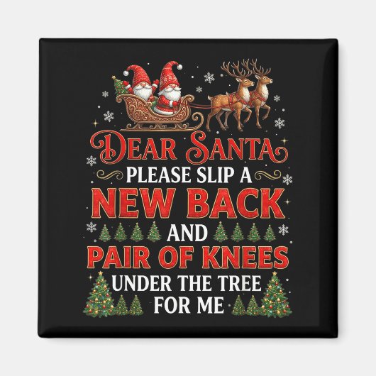 Funny Christmas Dear Santa Please Slip A New Back Magneet (Voorkant)
