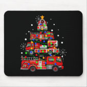 Funny Christmas Decor Firefighter Truck Christmas  Muismat (Voorkant)