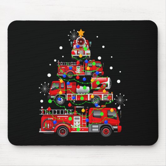 Funny Christmas Decor Firefighter Truck Christmas  Muismat (Voorkant)